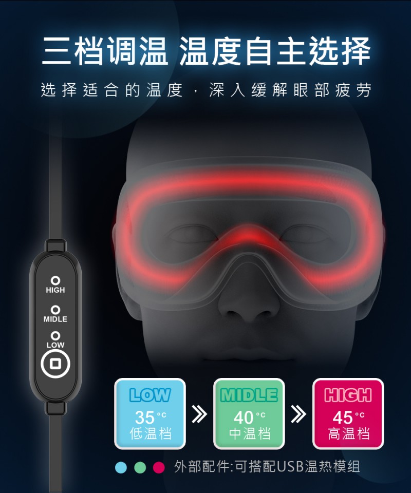 石墨烯钛锗立体眼罩|南良集团|南良集团H&H|石墨烯眼罩|远红外线|三檔调温